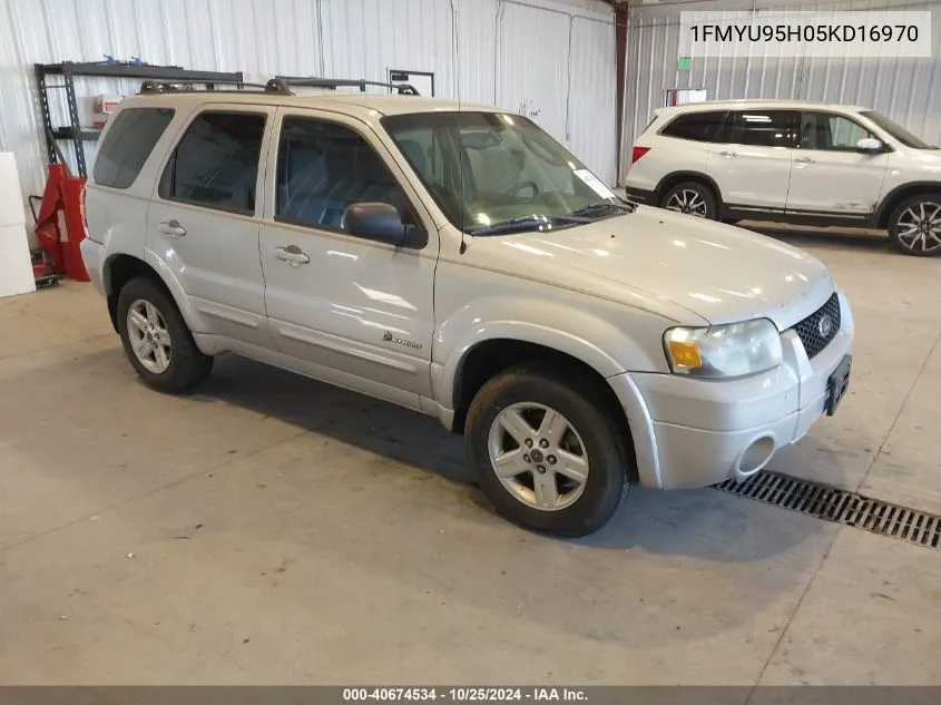 2005 Ford Escape Hybrid VIN: 1FMYU95H05KD16970 Lot: 40674534