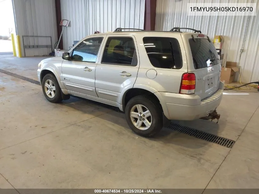 2005 Ford Escape Hybrid VIN: 1FMYU95H05KD16970 Lot: 40674534