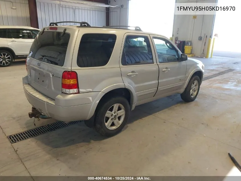 2005 Ford Escape Hybrid VIN: 1FMYU95H05KD16970 Lot: 40674534