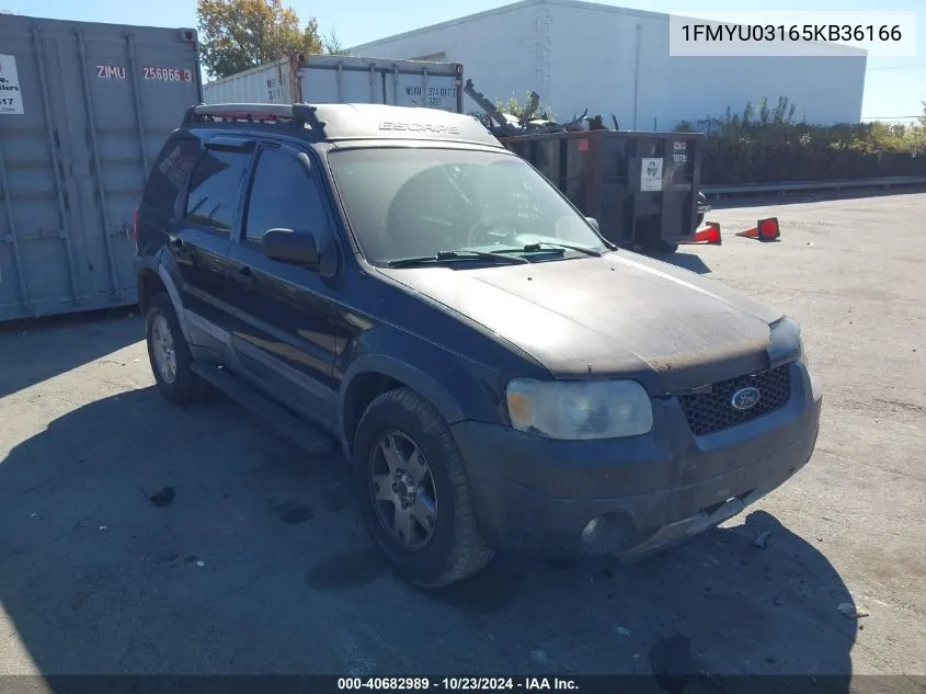 2005 Ford Escape Xlt VIN: 1FMYU03165KB36166 Lot: 40682989