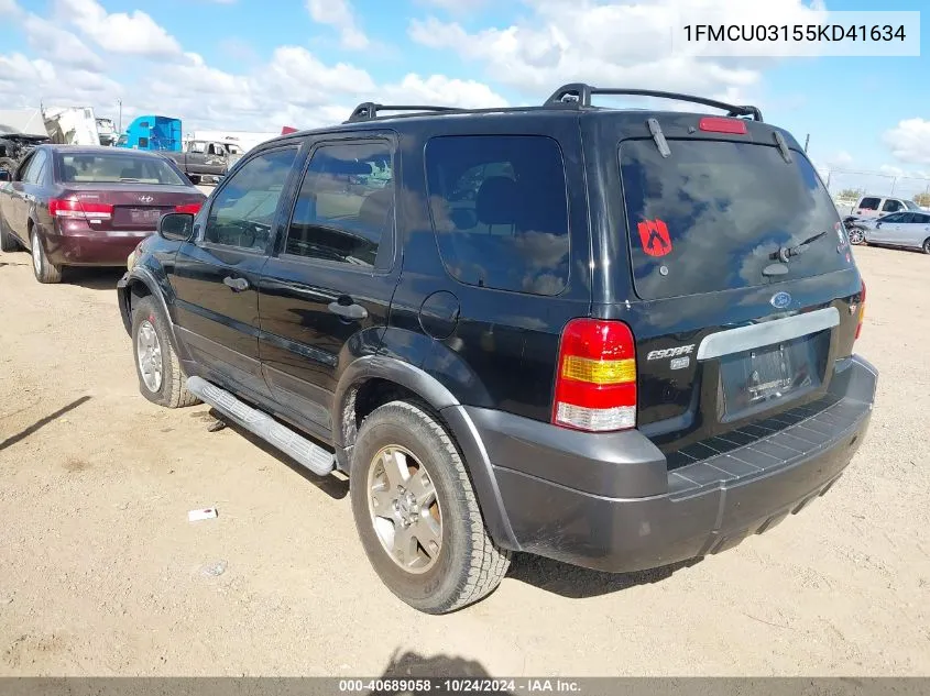 2005 Ford Escape Xlt VIN: 1FMCU03155KD41634 Lot: 40689058