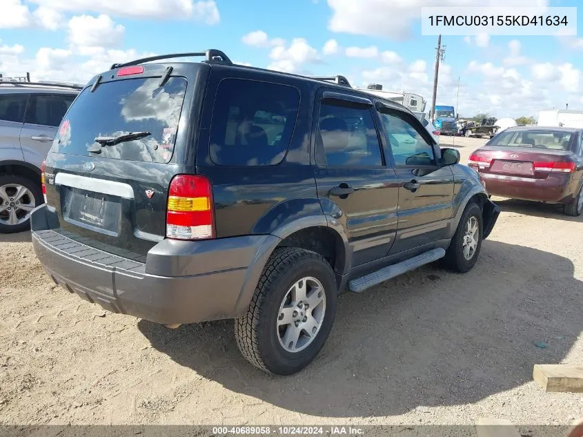 2005 Ford Escape Xlt VIN: 1FMCU03155KD41634 Lot: 40689058