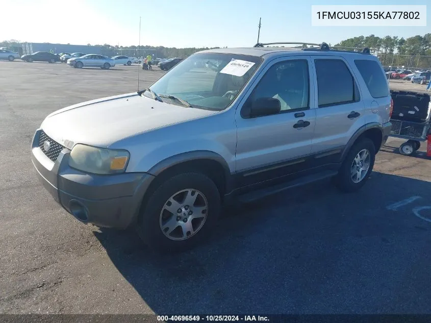 2005 Ford Escape Xlt VIN: 1FMCU03155KA77802 Lot: 40696549