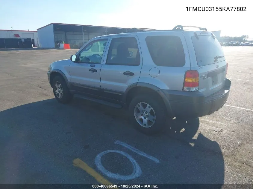 2005 Ford Escape Xlt VIN: 1FMCU03155KA77802 Lot: 40696549