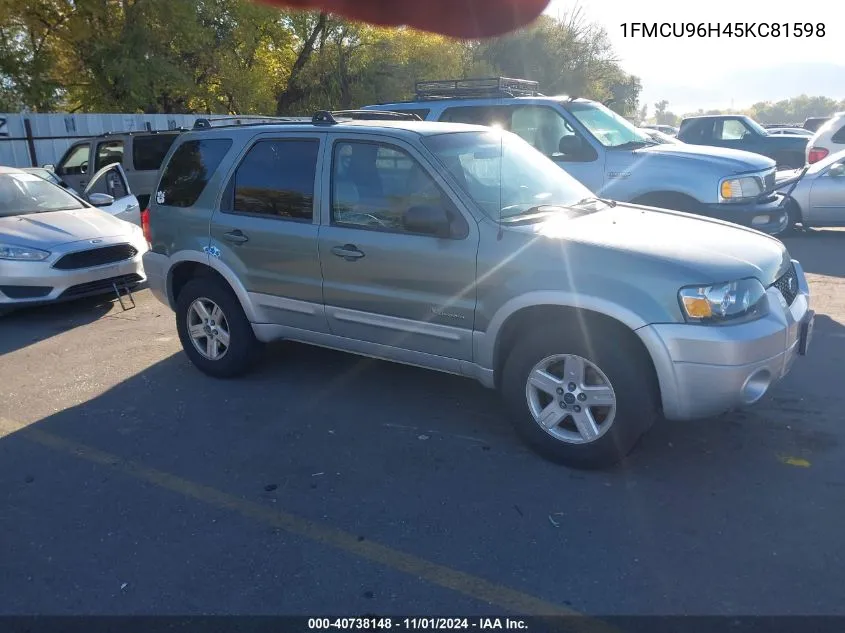 2005 Ford Escape Hev VIN: 1FMCU96H45KC81598 Lot: 40738148