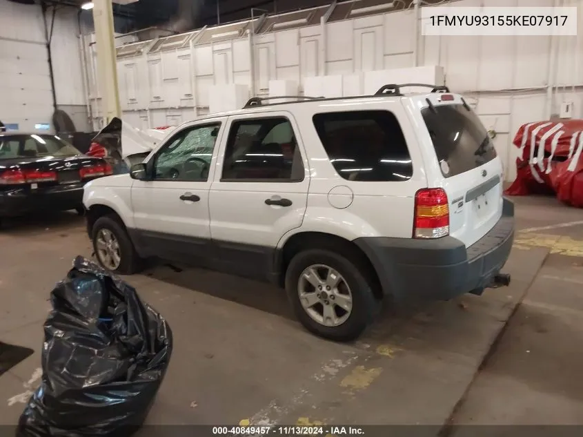 2005 Ford Escape Xlt VIN: 1FMYU93155KE07917 Lot: 40849457