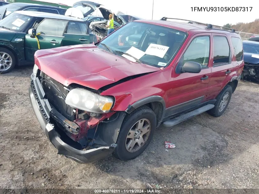 2005 Ford Escape Xlt VIN: 1FMYU93105KD87317 Lot: 40876211