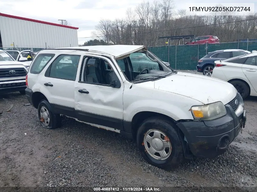 2005 Ford Escape Xls VIN: 1FMYU92Z05KD72744 Lot: 40887412