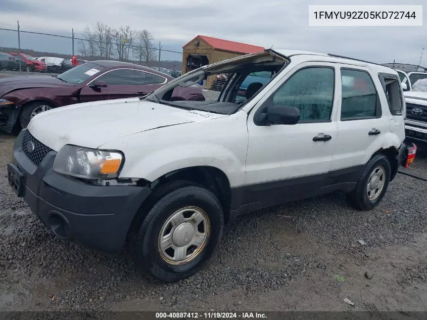 2005 Ford Escape Xls VIN: 1FMYU92Z05KD72744 Lot: 40887412