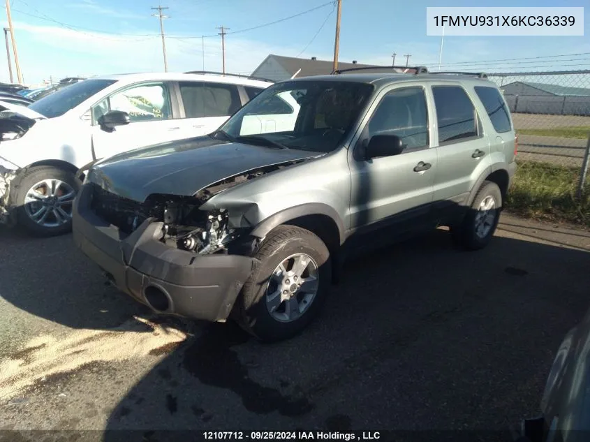 2006 Ford Escape Xlt VIN: 1FMYU931X6KC36339 Lot: 12107712