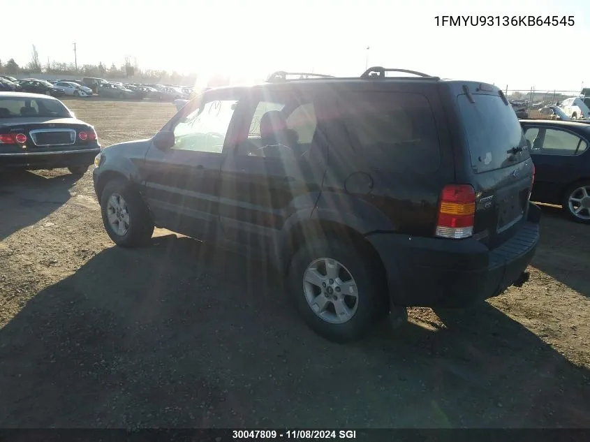 2006 Ford Escape Xlt VIN: 1FMYU93136KB64545 Lot: 30047809