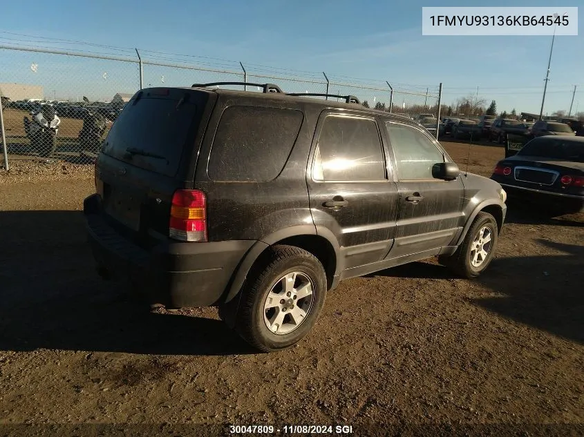 2006 Ford Escape Xlt VIN: 1FMYU93136KB64545 Lot: 30047809