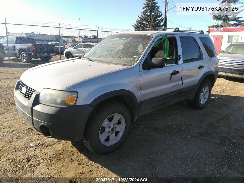 2006 Ford Escape Xlt VIN: 1FMYU93176KA75125 Lot: 30047817