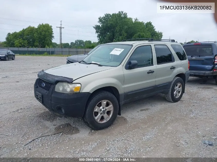 2006 Ford Escape Xlt/Xlt Sport VIN: 1FMCU03136KB20082 Lot: 39881401