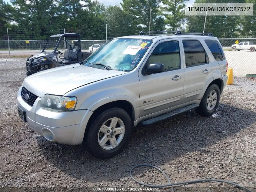 2006 Ford Escape Hybrid VIN: 1FMCU96H36KC87572 Lot: 39909018