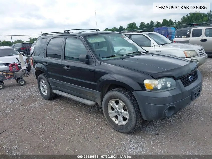 2006 Ford Escape Xlt/Xlt Sport VIN: 1FMYU931X6KD35436 Lot: 39980583