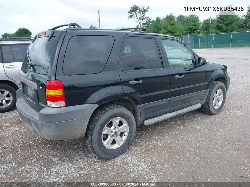 2006 Ford Escape Xlt/Xlt Sport VIN: 1FMYU931X6KD35436 Lot: 39980583