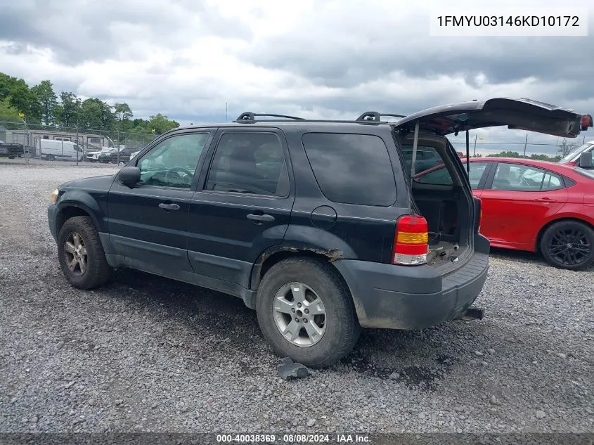 2006 Ford Escape Xlt/Xlt Sport VIN: 1FMYU03146KD10172 Lot: 40038369