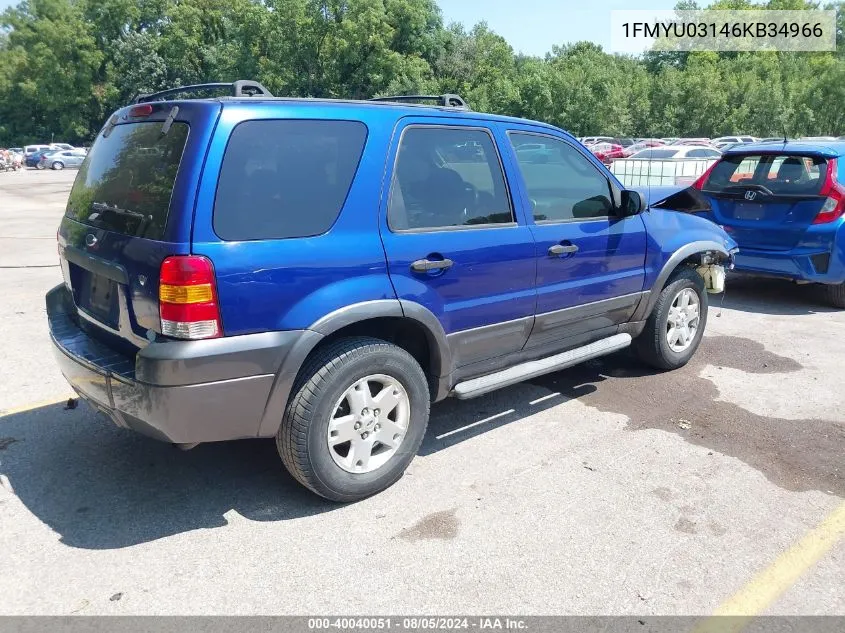 2006 Ford Escape Xlt/Xlt Sport VIN: 1FMYU03146KB34966 Lot: 40040051