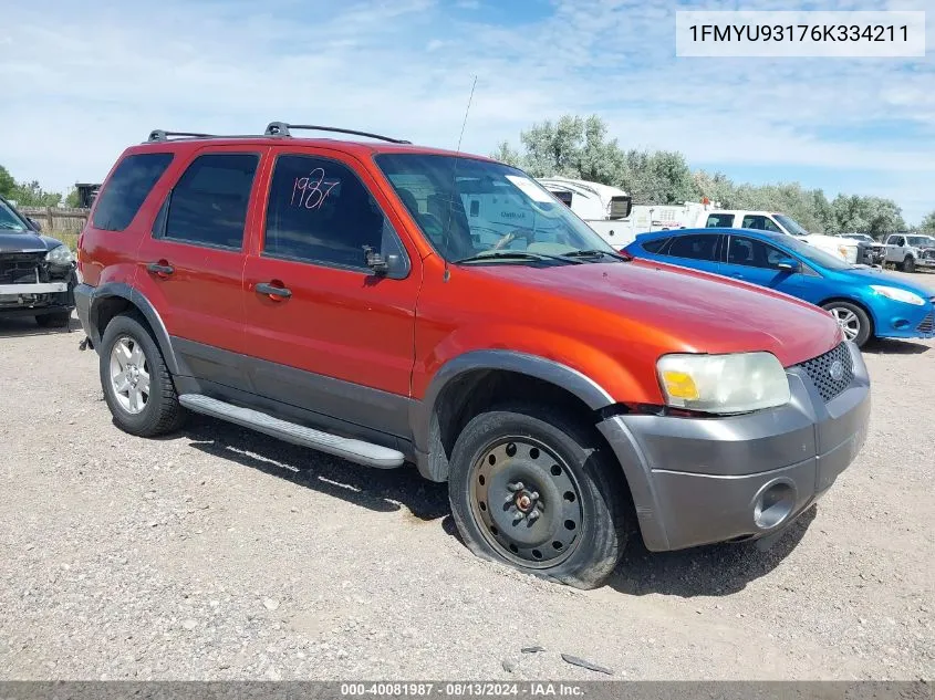 2006 Ford Escape Xlt/Xlt Sport VIN: 1FMYU93176K334211 Lot: 40081987