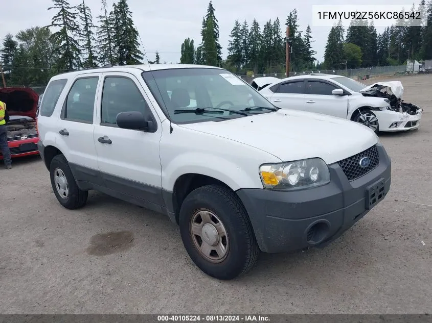 2006 Ford Escape Xls/Xls Manual VIN: 1FMYU92Z56KC86542 Lot: 40105224