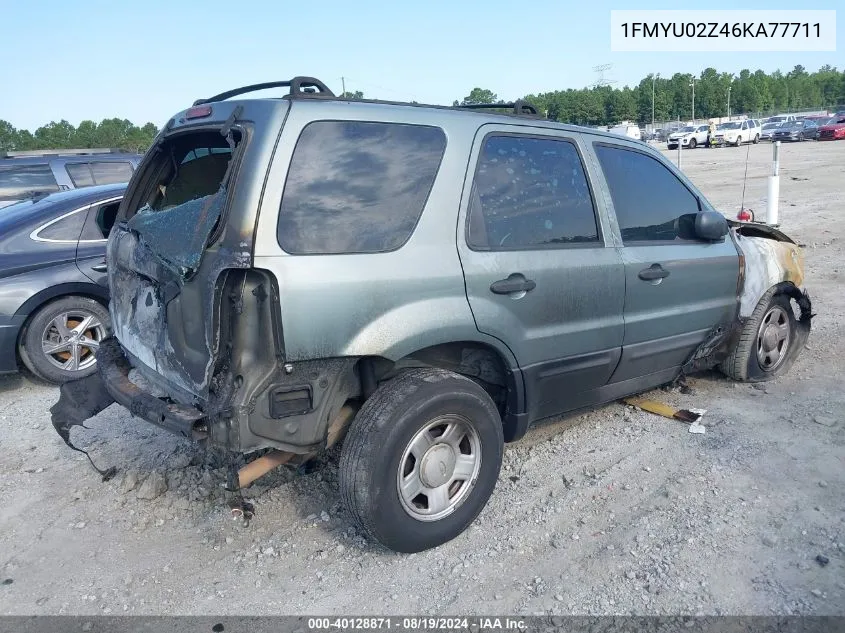 2006 Ford Escape VIN: 1FMYU02Z46KA77711 Lot: 40128871