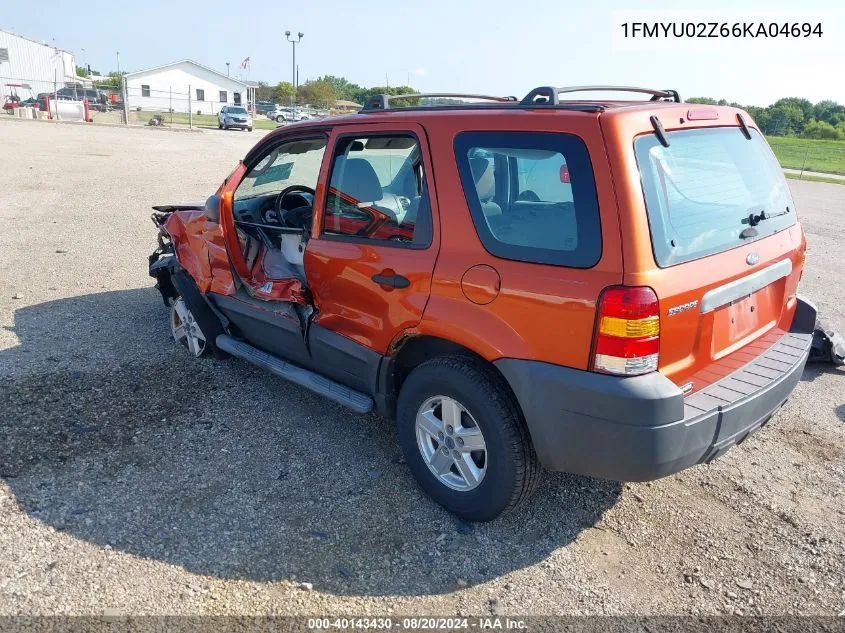 2006 Ford Escape Xls VIN: 1FMYU02Z66KA04694 Lot: 40143430