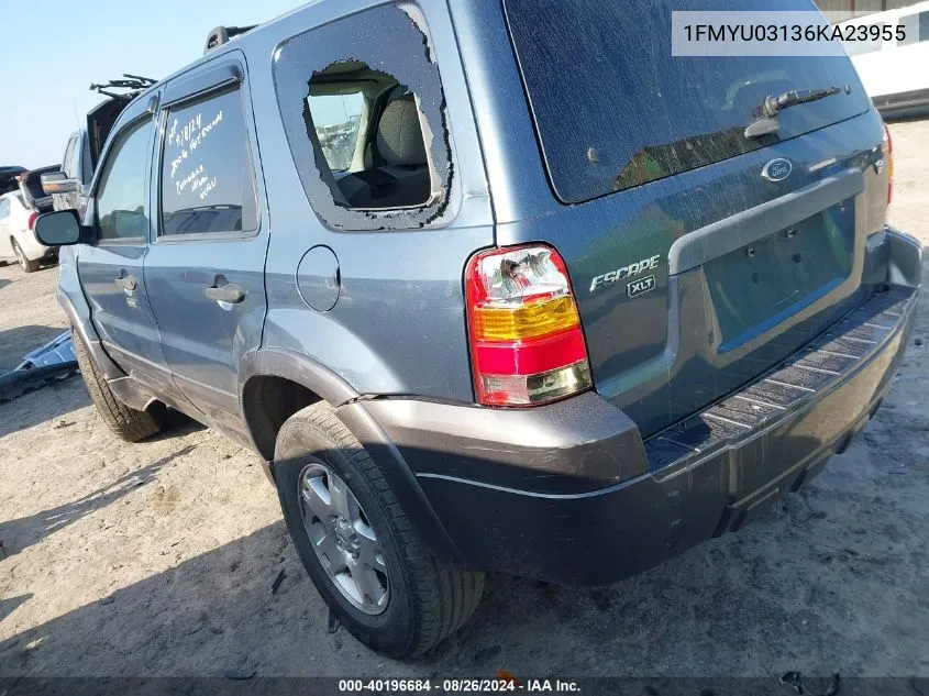 2006 Ford Escape Xlt/Xlt Sport VIN: 1FMYU03136KA23955 Lot: 40196684