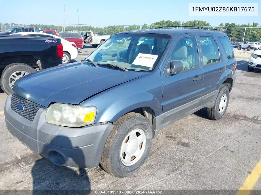 2006 Ford Escape Xls/Xls Manual VIN: 1FMYU02Z86KB17675 Lot: 40199919