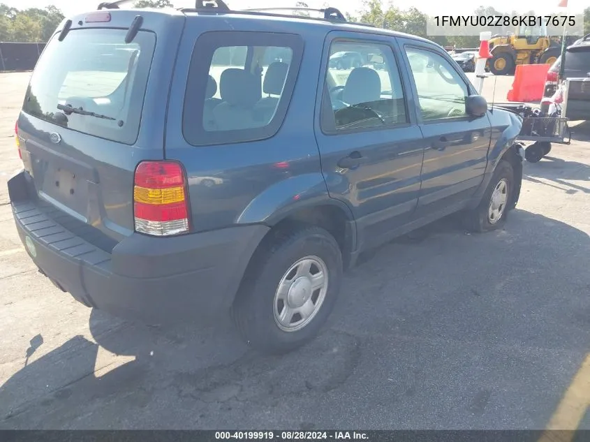 2006 Ford Escape Xls/Xls Manual VIN: 1FMYU02Z86KB17675 Lot: 40199919