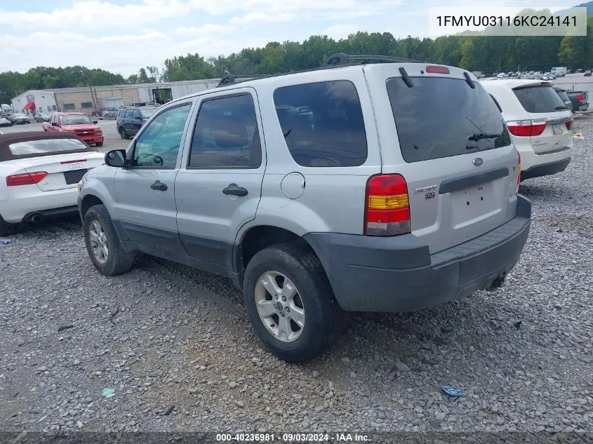 1FMYU03116KC24141 2006 Ford Escape Xlt/Xlt Sport