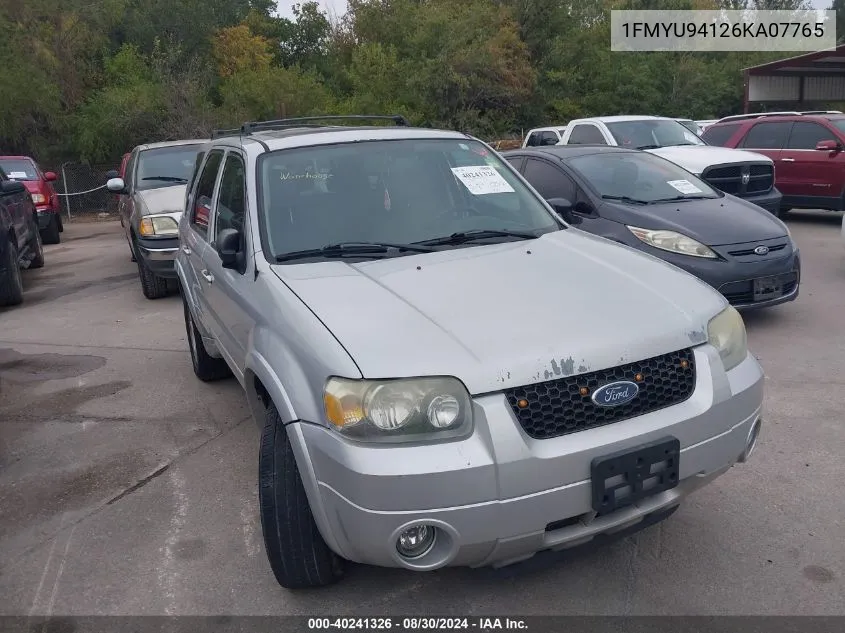 1FMYU94126KA07765 2006 Ford Escape Limited