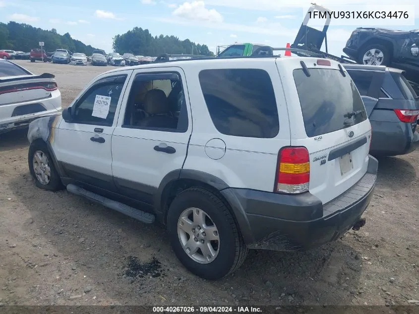 2006 Ford Escape Xlt/Xlt Sport VIN: 1FMYU931X6KC34476 Lot: 40267026