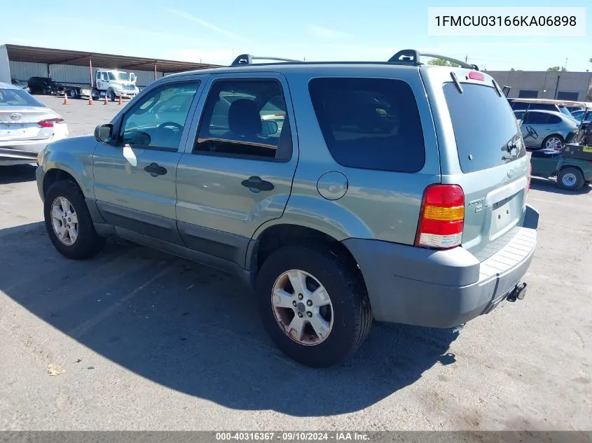 2006 Ford Escape Xlt/Xlt Sport VIN: 1FMCU03166KA06898 Lot: 40316367