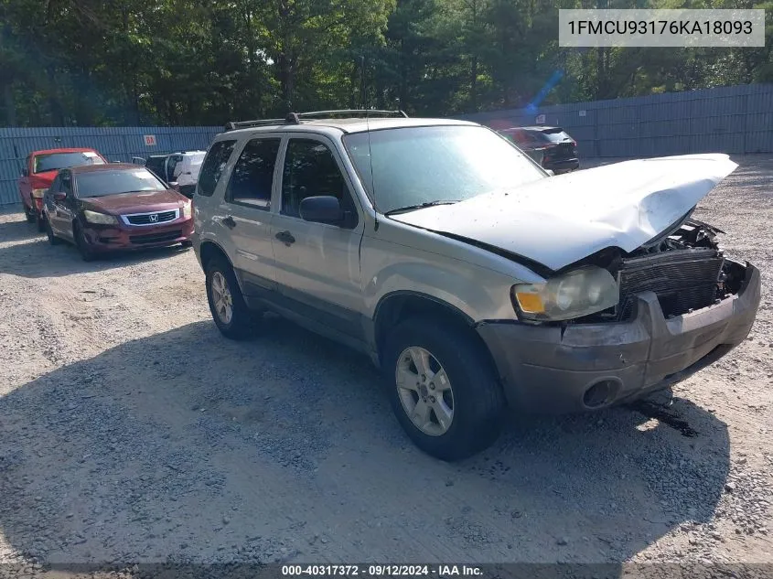 2006 Ford Escape Xlt VIN: 1FMCU93176KA18093 Lot: 40317372