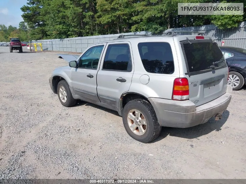 2006 Ford Escape Xlt VIN: 1FMCU93176KA18093 Lot: 40317372