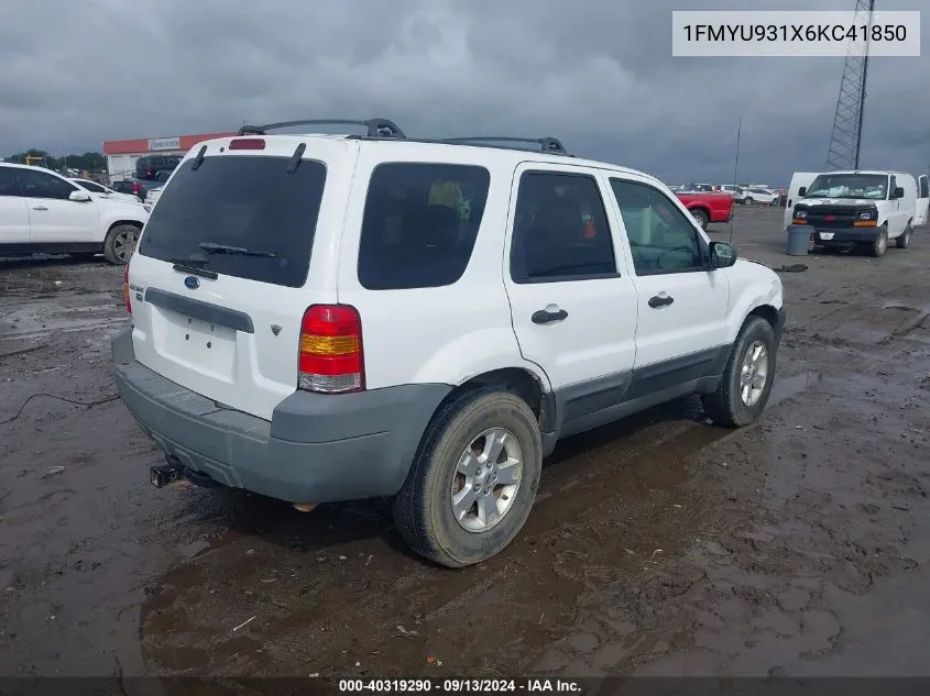 2006 Ford Escape Xlt VIN: 1FMYU931X6KC41850 Lot: 40319290