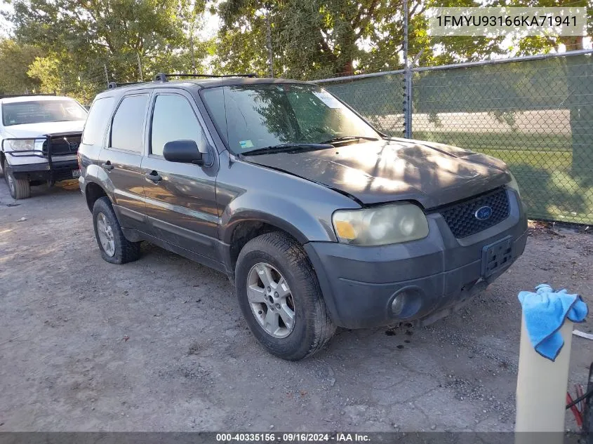 2006 Ford Escape Xlt/Xlt Sport VIN: 1FMYU93166KA71941 Lot: 40335156