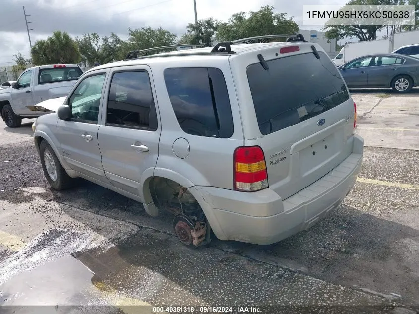 2006 Ford Escape Hybrid Hev VIN: 1FMYU95HX6KC50638 Lot: 40351318