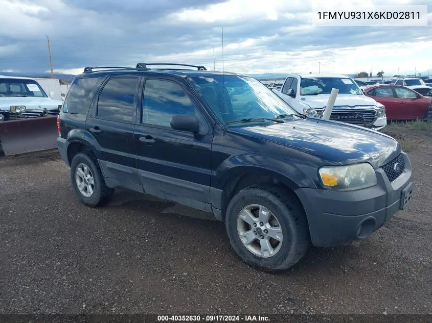 2006 Ford Escape Xlt/Xlt Sport VIN: 1FMYU931X6KD02811 Lot: 40352630