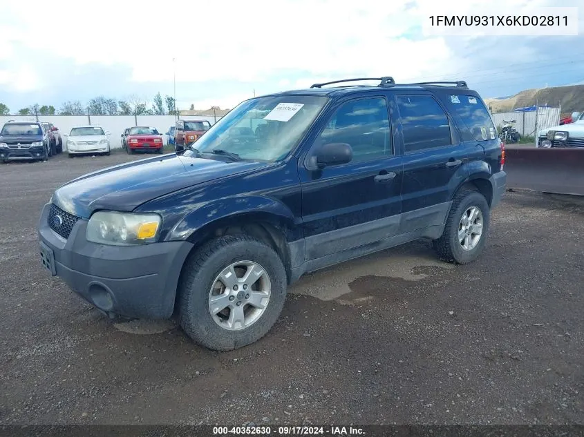 2006 Ford Escape Xlt/Xlt Sport VIN: 1FMYU931X6KD02811 Lot: 40352630