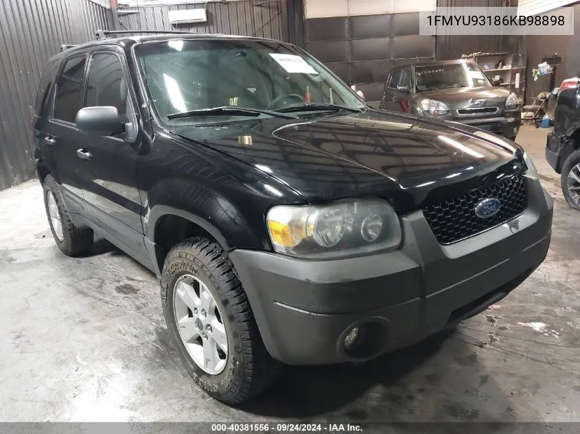 2006 Ford Escape Xlt 4Wd Xlt/Xlt Sport VIN: 1FMYU93186KB98898 Lot: 40381556