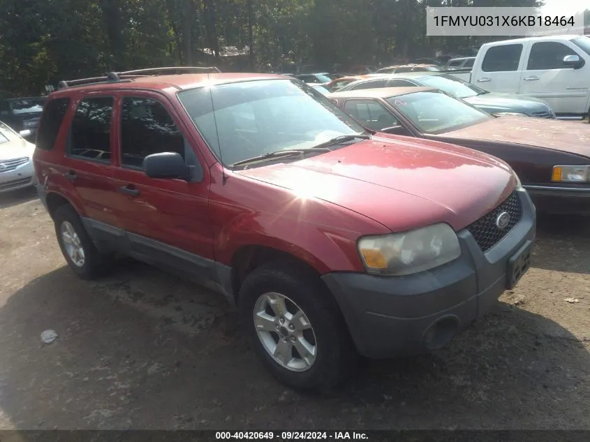 2006 Ford Escape Xlt/Xlt Sport VIN: 1FMYU031X6KB18464 Lot: 40420649