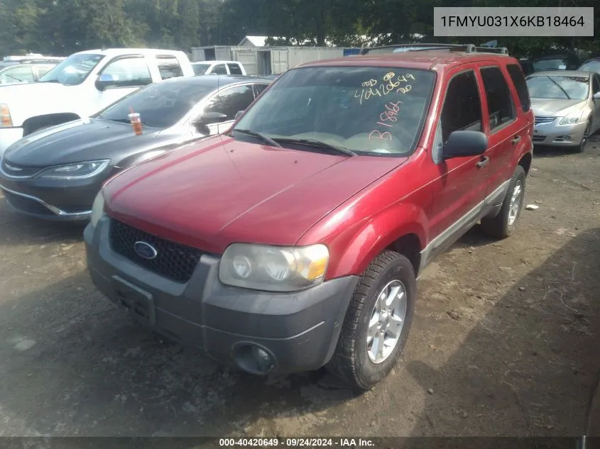 2006 Ford Escape Xlt/Xlt Sport VIN: 1FMYU031X6KB18464 Lot: 40420649