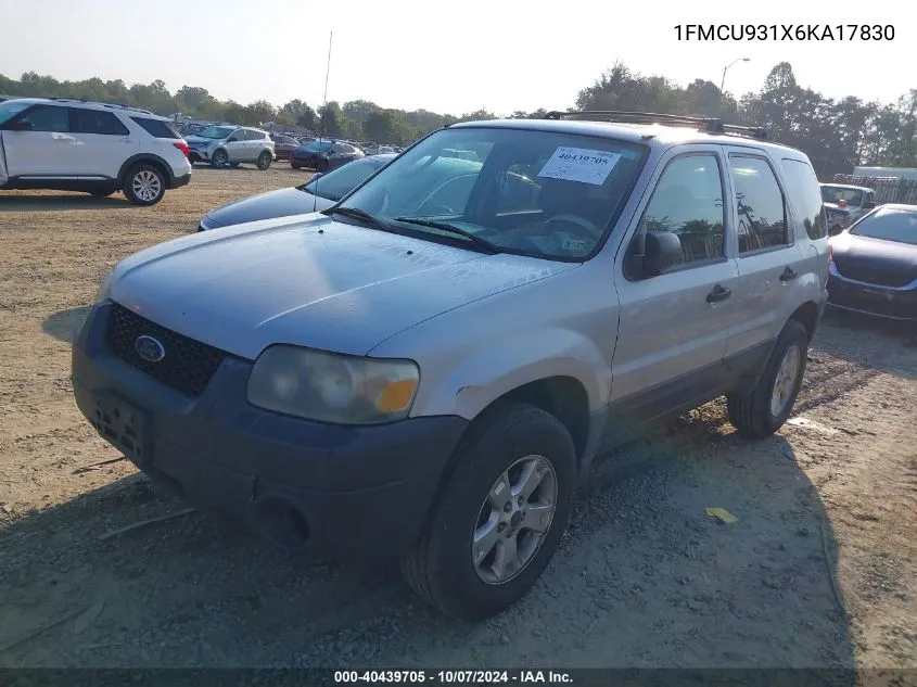 2006 Ford Escape Xlt/Xlt Sport VIN: 1FMCU931X6KA17830 Lot: 40439705