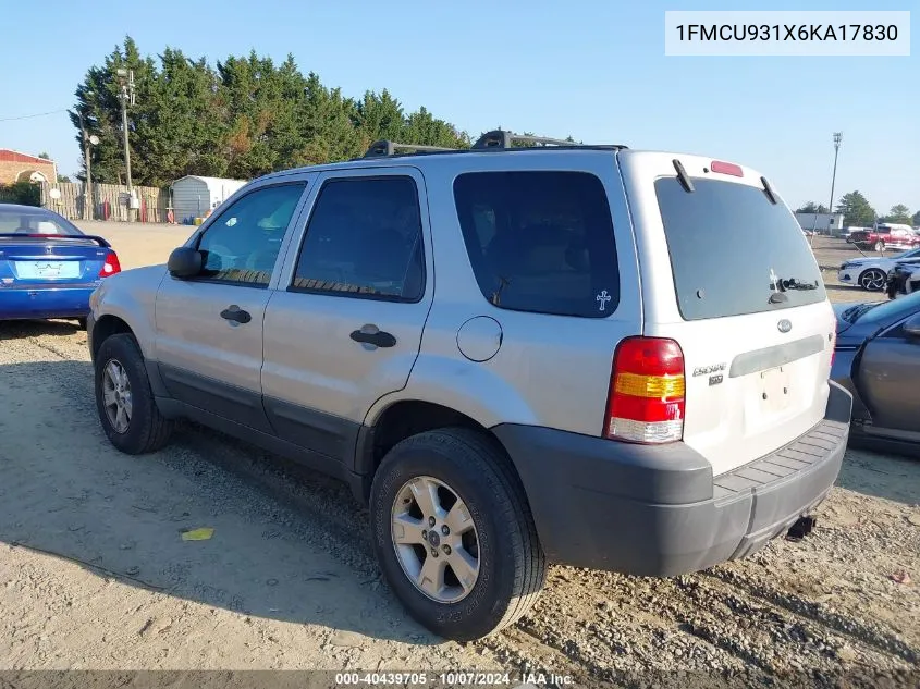 2006 Ford Escape Xlt/Xlt Sport VIN: 1FMCU931X6KA17830 Lot: 40439705