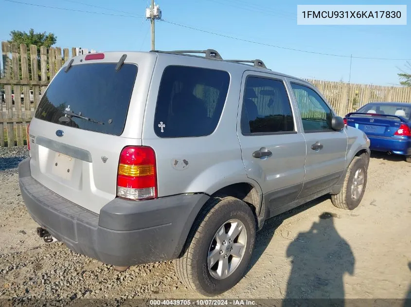 2006 Ford Escape Xlt/Xlt Sport VIN: 1FMCU931X6KA17830 Lot: 40439705