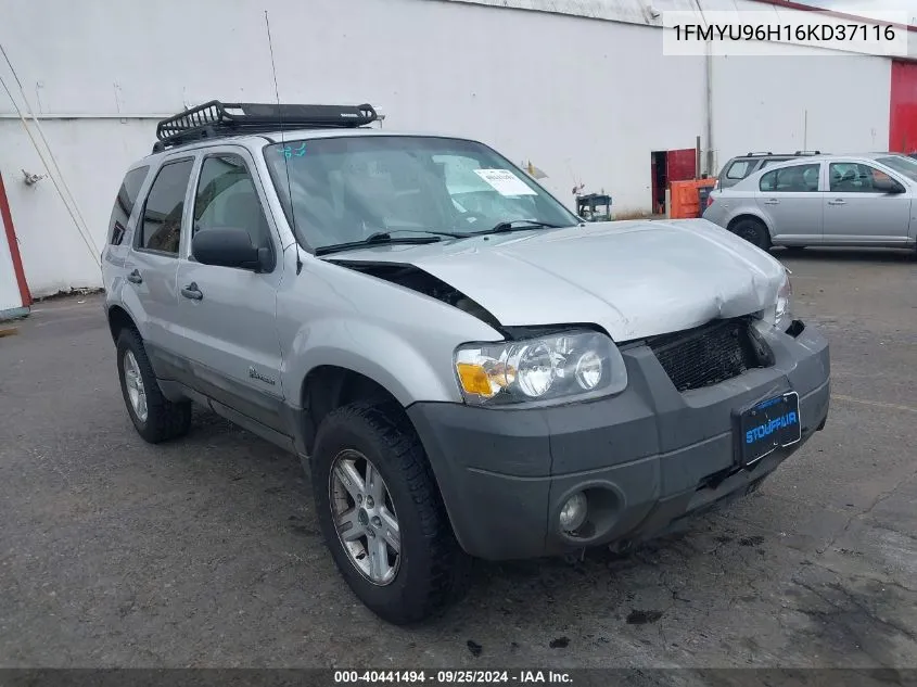 2006 Ford Escape Hybrid VIN: 1FMYU96H16KD37116 Lot: 40441494