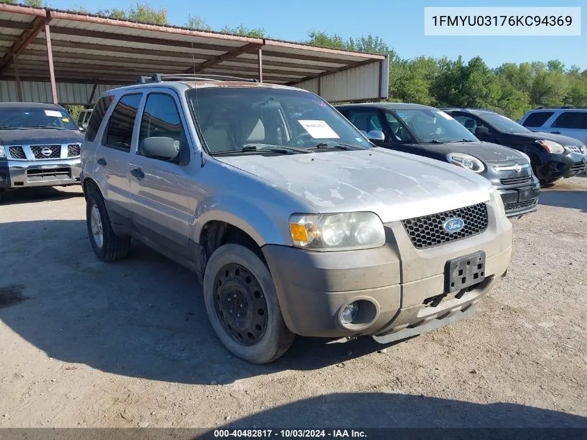 2006 Ford Escape Xlt/Xlt Sport VIN: 1FMYU03176KC94369 Lot: 40482817