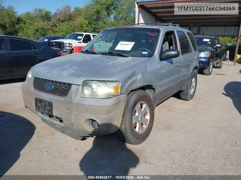 2006 Ford Escape Xlt/Xlt Sport VIN: 1FMYU03176KC94369 Lot: 40482817